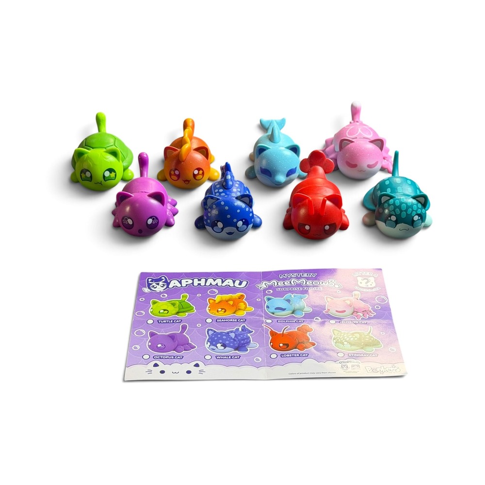 Aphmau Mystery MeeMeows Litter 4 Under the Sea Complete Set 8 Figures Cat Toys